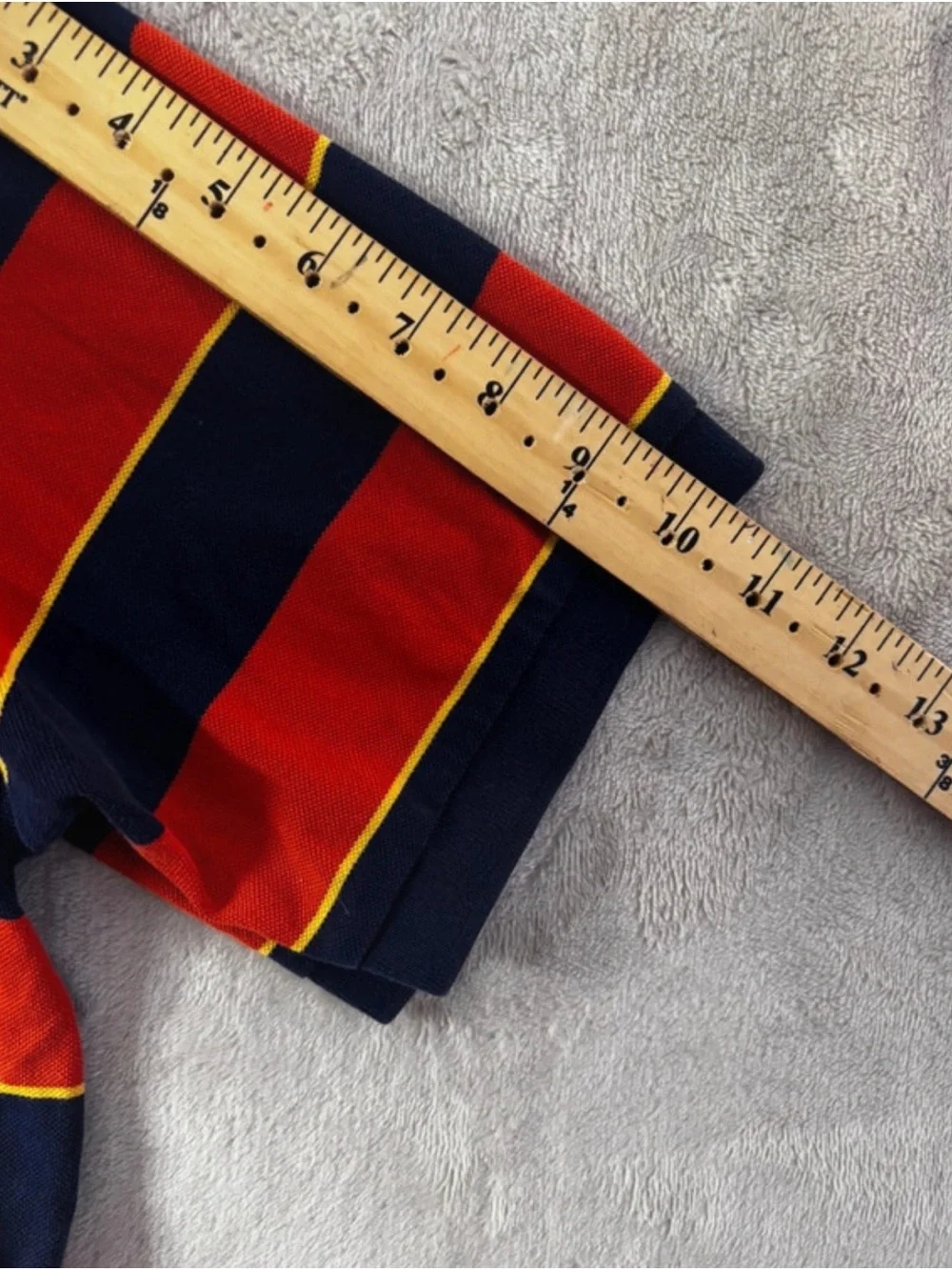 Polo by Ralph Lauren Golf Orange & Navy Striped Pima Cotton Polo Shirt